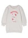 Monnalisa Logo-print Cotton Sweatshirt In Neutrals