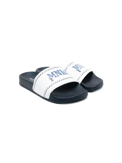 Monnalisa Kids' Logo-print Slides In White
