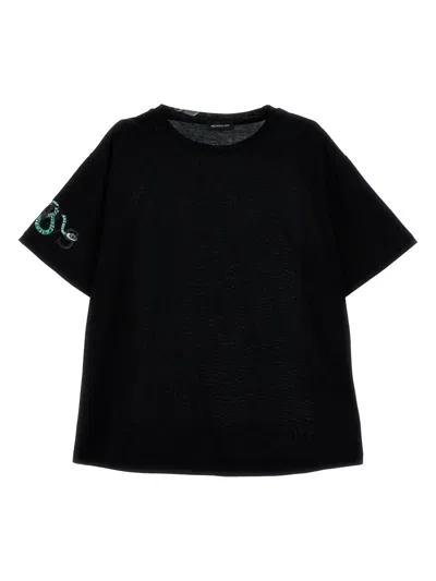 Monnalisa Kids' Logo-print T-shirt In Black