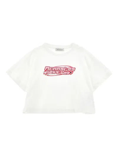 Monnalisa Kids' Logo-print T-shirt In Neutral