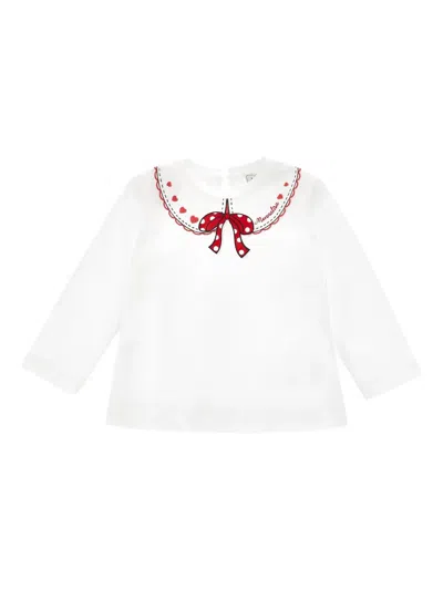 Monnalisa Babies' Logo-print T-shirt In White