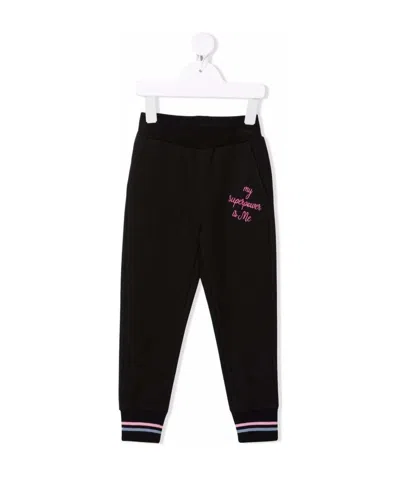 Monnalisa Logo-print Track Pants In Black