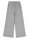 Monnalisa Neoprene Palazzo Trousers In Grey