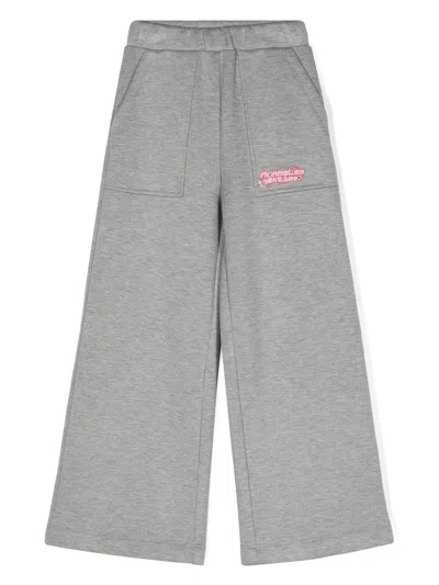 MONNALISA LOGO-PRINT TRACK PANTS