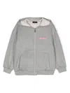 Monnalisa Logo-print Zipped Hoodie In Grey