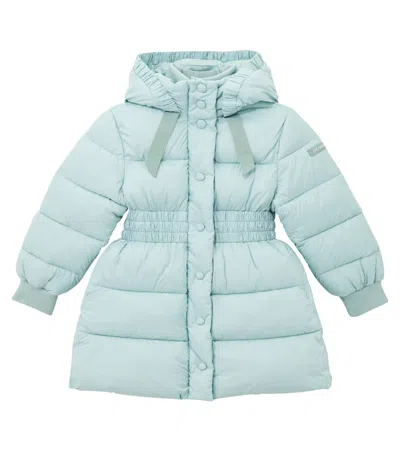Monnalisa Kids' Logo Puffer Coat In Blue