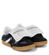 Monnalisa Logo Suede Sneakers In Black