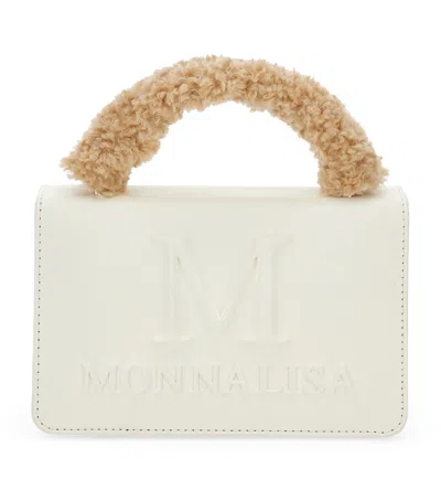 Monnalisa Kids' Logo Top-handle Bag In Beige