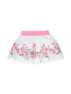 Monnalisa Logo-waistband Cotton Skirt In White