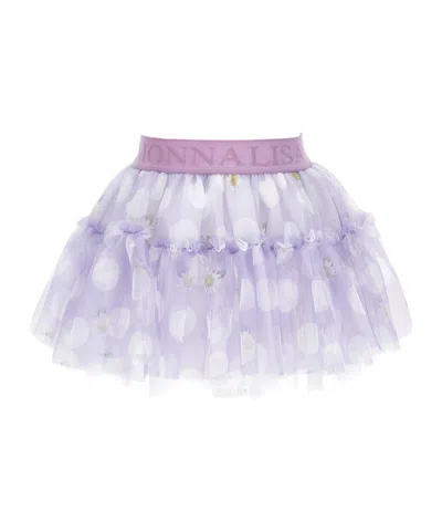 Monnalisa Logo-waistband Tiered Tutu In White