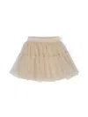 Monnalisa Tulle Circle Skirt In Neutrals