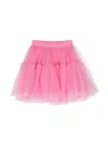 Monnalisa Kids' Logo-waistband Tulle Tutu Skirt In Pink