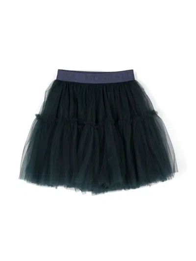 Monnalisa Kids' Logo-waistband Tutu Skirt In Blue