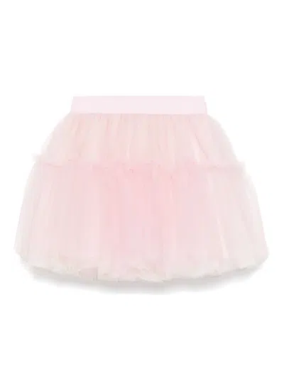 Monnalisa Kids' Logo-waistband Tutu Skirt In Pink