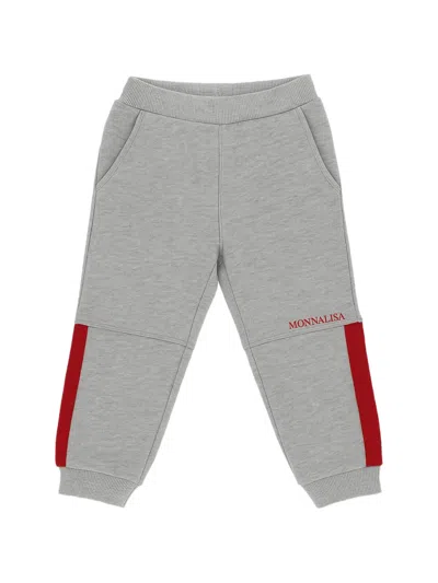 Monnalisa Kids' Logo-print Side-stripe Track Pants In Gray
