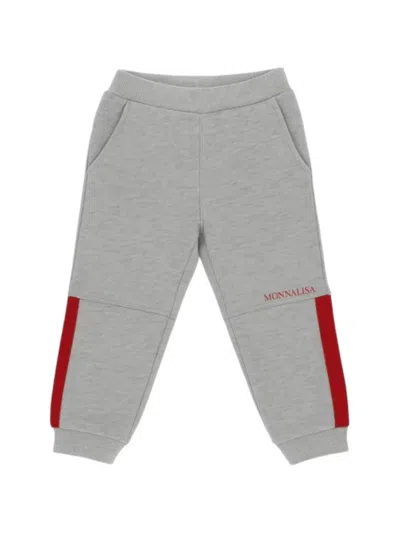 Monnalisa Kids' Logo-print Side-stripe Track Pants In Gray