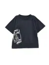 Monnalisa London Print Cotton T-shirt In Medium Grey