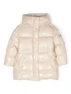 Monnalisa Long Padded Jacket In Neutrals
