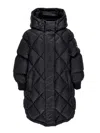 Monnalisa Long Padded Satin-style Jacket In Black