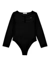 Monnalisa Long-sleeve Cut-out Bodysuit In Black
