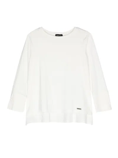 Monnalisa Kids' Long-sleeve Jersey T-shirt In White