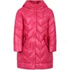 Monnalisa Long-sleeve Quilted Coat In Red