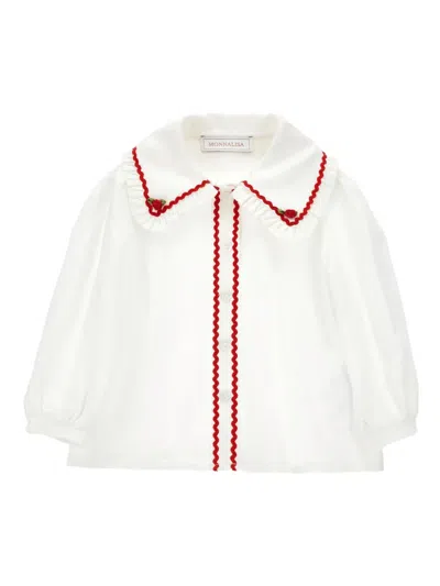 Monnalisa Babies' Long Sleeve Shirt In White