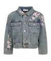 Monnalisa Long-sleeved Denim Coat In Gray