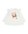 Monnalisa Long-sleeved Pattern T-shirt In White