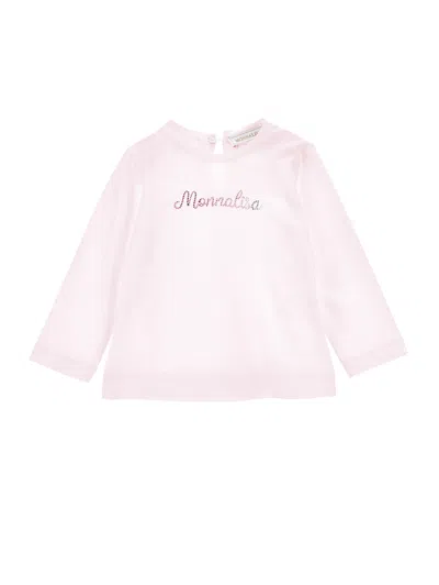 Monnalisa Babies'  Long-sleeved T-shirt In Dusty Pink Rose