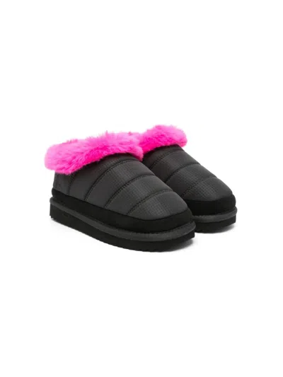 Monnalisa Kids' Low-top Padded Snow Boots In Black
