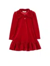 Monnalisa Low-waisted Chenille Dress In Ruby Red