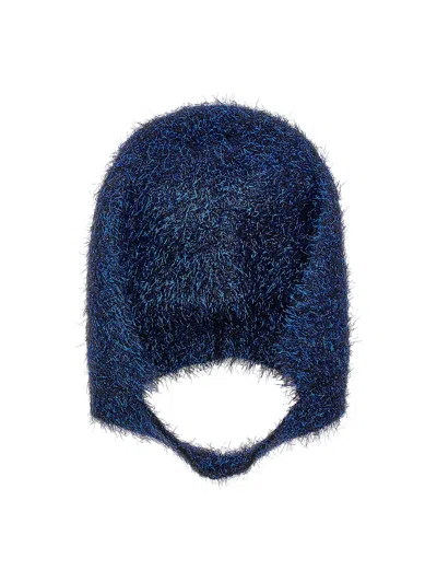 Monnalisa Kids'   Lurex Balaclava In Navy Blue