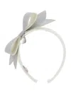 Monnalisa Lurex Bow Headband In Cream