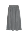 Monnalisa Lurex-detailed Pleated Midi Skirt In Grey