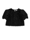 Monnalisa Lurex Fringed Top In Black