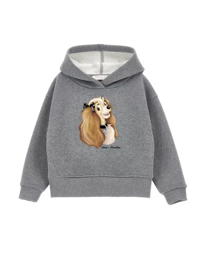 Monnalisa Kids'   Lady And The Tramp Lurex Hoodie In Grey
