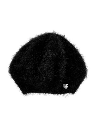 Monnalisa Kids'   Lurex Knit Beret In Black