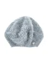 Monnalisa Lurex Knit Beret In Pearl Grey