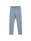 Monnalisa Lurex Leggings In Bluestone + Silver