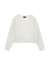 Monnalisa Lurex Sweater In Cream