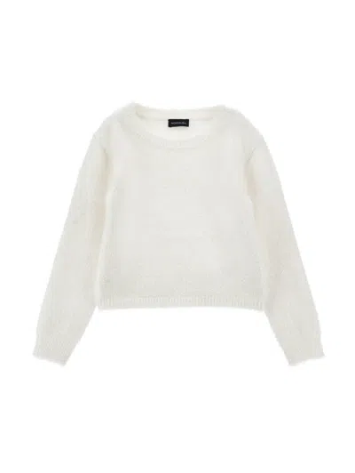 Monnalisa Kids'   Lurex Sweater In Cream