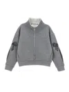 Monnalisa Lurex Sweatshirt With Bows In Grey
