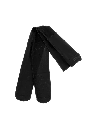 Monnalisa Kids'   Lurex Tights In Black + Silver