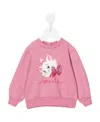 Monnalisa Marie Embellished-logo Sweatshirt In Pink