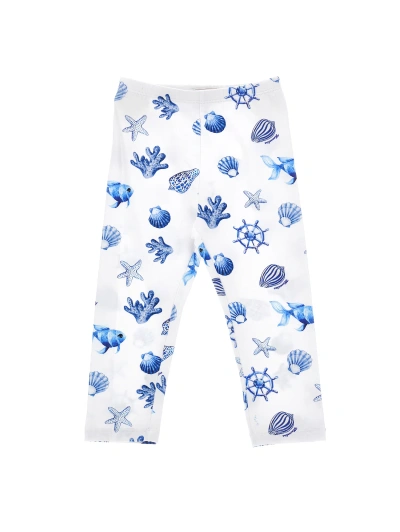 Monnalisa Kids' Graphic-print Skinny Leggings In 白色