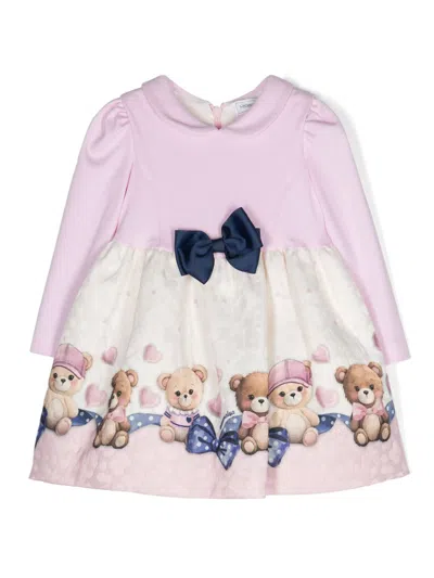 Monnalisa Babies' Matelassé Jersey Dress In Pink