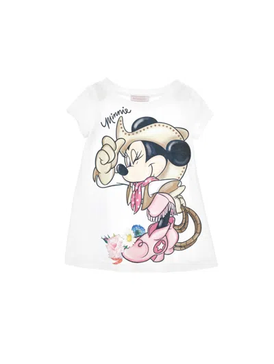 Monnalisa Kids' Graphic-print Cotton T-shirt In White