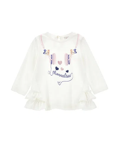 Monnalisa Kids'   Maxi T-shirt With Hat Print In Cream