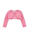 Monnalisa Merino Wool Cardigan In Bright Peach Pink